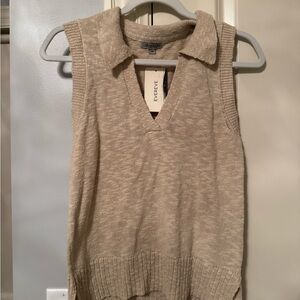 Jamison Tan Sleeveless Knit Sweater Vest